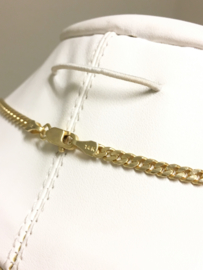 14 K Massief Gouden Gourmet Schakel Ketting - 55,5 cm / 18,55 g