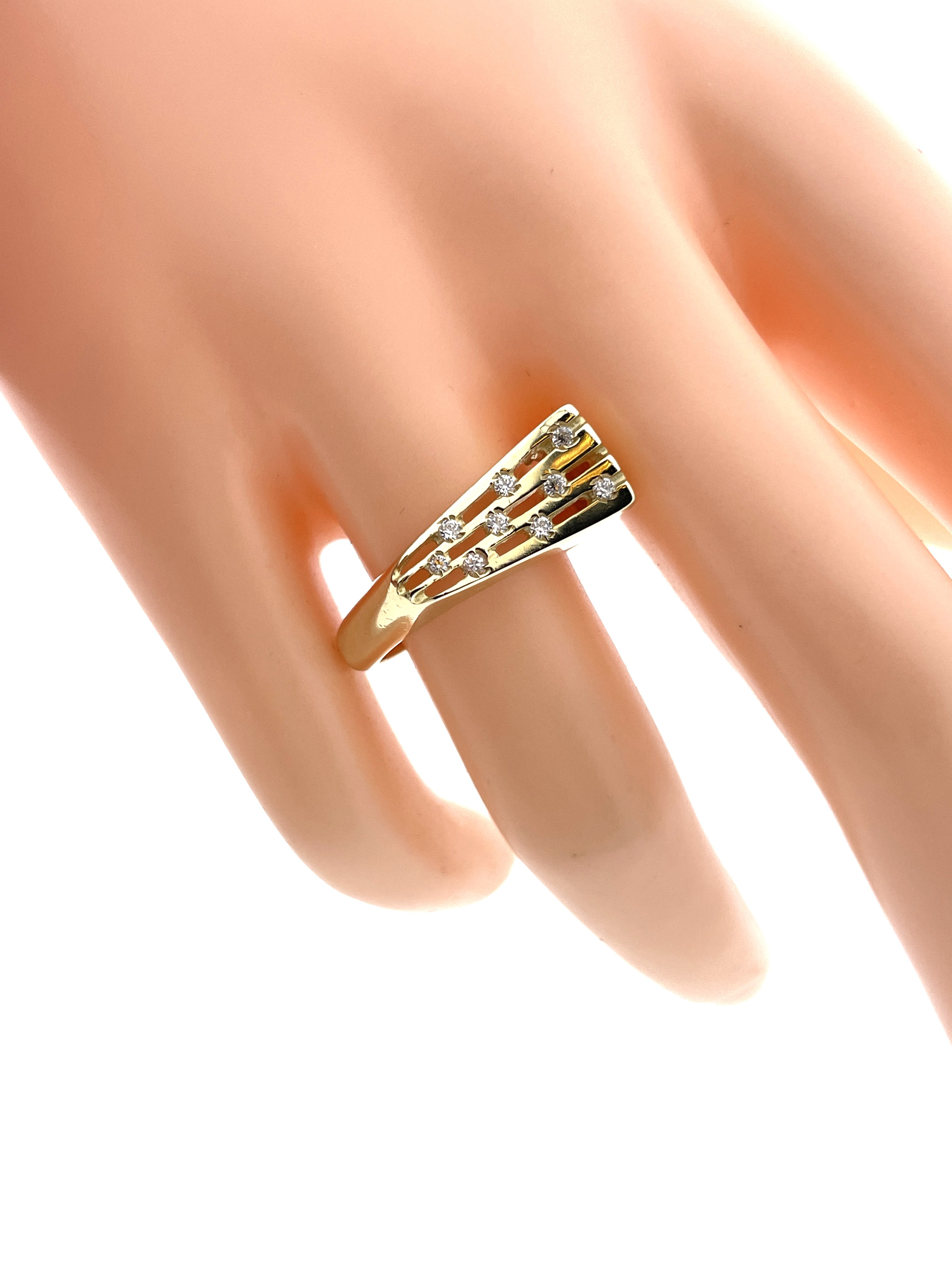 14 Karaat Gouden Fantasie Ring Briljant Geslepen Zirkonia