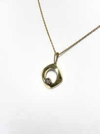 Gouden Fantasie Hanger 0.01 ct Briljant Geslepen Diamant