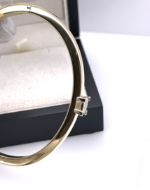 18 Karaat Massief Gouden Bangle Prinses Geslepen Diamant - 20.2 g