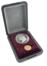 Set Koningin Wilhelmina - 5 Gulden Goud 1912 + Zilveren Penning