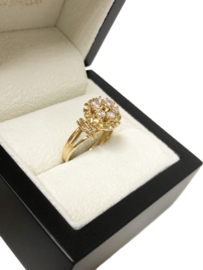 18 Karaat Gouden Rozet Ring 0.70 ct Briljant Geslepen Diamant H/I - VS