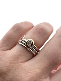 Blush Rosé Gouden Solitair Ring Briljant Geslepen Cubic Zirkonia - Mt 17.25