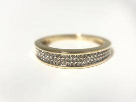 14 Karaat Gouden Bandring ca 0.22 ct Briljant Geslepen Diamant