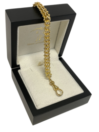 Antiek 14 Karaat Gouden Draad Armband Veerring Musqueton - 19.5 cm / 9 g / 8.3 mm