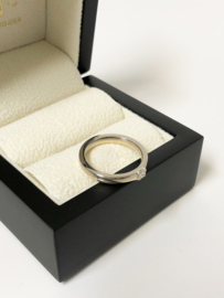 14 K Bicolor Gouden Bijzet Ring 0.14 ct Briljant Geslepen Diamant - G/VS