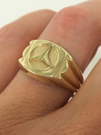 14 K Gouden Mercedes Heren Ring