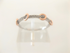 14 K Witgouden Fantasie Ring 0.125 crt Briljantgeslepen Diamant