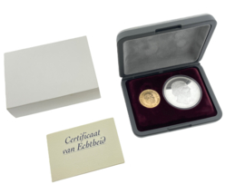 Set Koning Willem III - 10 Gulden Goud + Zilveren Penning Koning Willem III