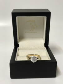 18 K Gouden Solitair Ring 1.57 crt Briljantgeslepen Diamant F/SI2 - GIA Certificaat