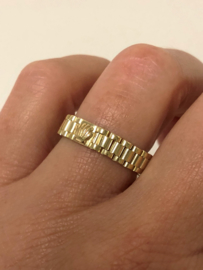 14 K Gouden Rolex Schakel Ring (Flexibel)