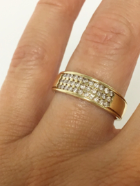 14 Karaat Gouden Bandring ca 0.50 ct Briljant Geslepen Diamant H/SI