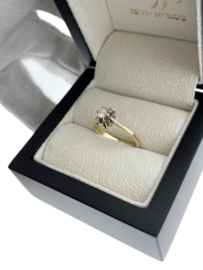 14 Karaat Gouden Solitair Ring 0.18 ct Briljant Geslepen Diamant G/VVS
