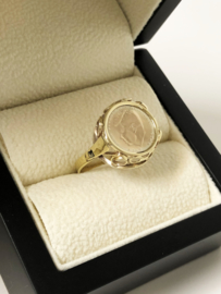 Vintage 8 Karaat Antieke Ring Kennedy Muntje 1963