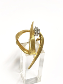 18 K Gouden Design Broche 0.25 ct Briljant Geslepen Diamant G/ VVS1
