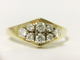 Antiek 14 Karaat Gouden Ring 0.43 crt Briljantgeslepen Diamant