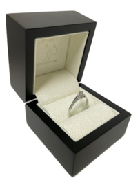 14 K Witgouden Solitair Ring 0.07 ct Briljant Geslepen Diamant - H/SI