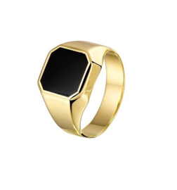 14 Karaat Gouden Unisex Zegelring (8-Kant) - Onyx