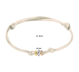 Ivoor Gevlochten Armband 14 K Gouden Schakels (Verstelbaar) 13-26 cm