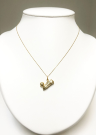 14 K Gouden Hanger Voetbalschoen / Voetbal - 2 cm