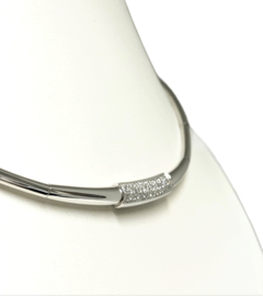 18 Karaat Witgouden Collier / Spang 0.22 ct Briljant Geslepen Diamant G-VVS