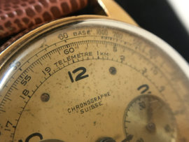 CHRONOGRAPHE SUISSE - 18 K Gouden Polshorloge (Handopwinder) Jaren '40/'50