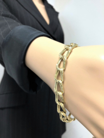 Vintage 14 Karaat Gouden Fantasie Schakel Armband (bewerkt) - 20 cm / 10,44 g
