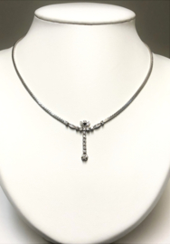 Gewalst Gematteerd Witgouden Gourmet Collier 0.70 Briljant Geslepen Diamant