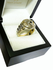 14 Karaat Bicolor Gouden Heren Rolex Ring - 10 g