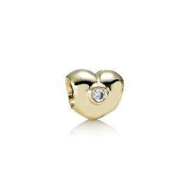 PANDORA 750294D Sparkling Heart Charm 14 K Gouden Bedel Briljant Geslepen Diamant - Retired