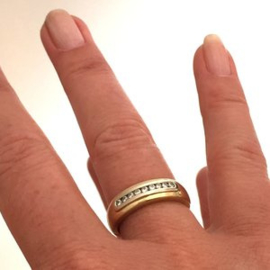 14K Gouden Ring 0.18 crt Briljantgeslepen Diamant