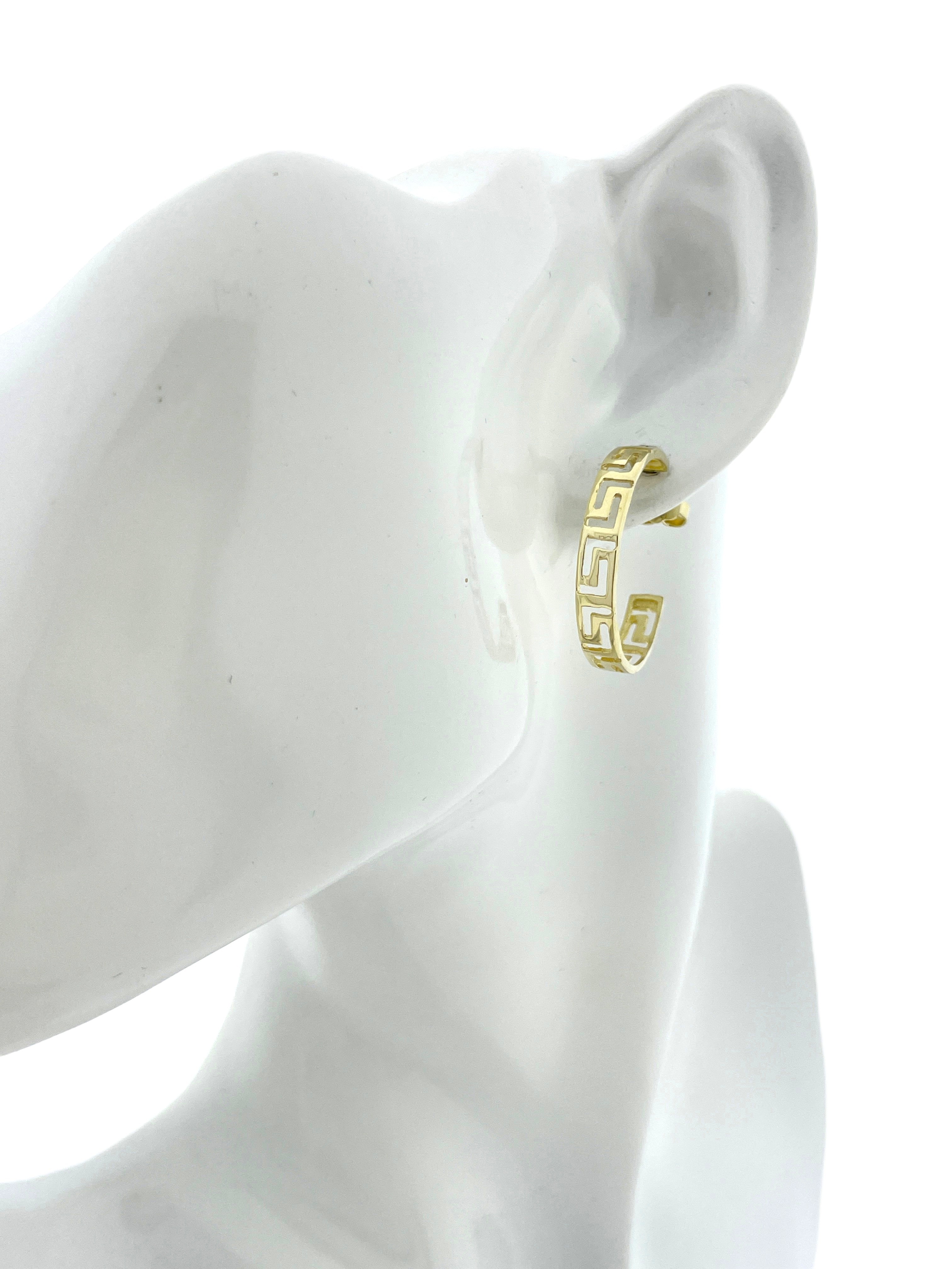 14 Karaat Gouden Oorringen Meander Versace Motief - 2.5 cm