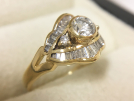 18 K Gouden Fantasie Ring 0.75 crt Diamant TW-VVS1