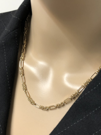 14 Karaat Gouden Fantasie Schakel Collier - 46,5 cm / 24,4 g / 4,3 mm