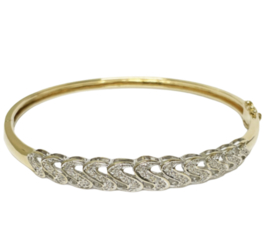14 K Gouden Slaven Armband 0.30 crt Briljantgeslepen Diamant - 12,06 g