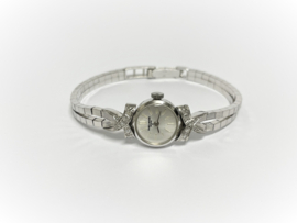 Antiek Witgouden Baume en Mercier Dames Polshorloge - ca 0.15 ct Diamant