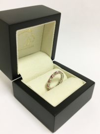 14 K Witgouden Alliance Ring 0.75 crt Diamant / 0.75 crt Roze Saffier