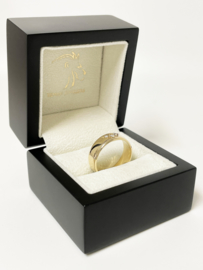 Aller Spanninga 14 K Gouden Ambachtelijke Band Ring Briljant Geslepen Diamant