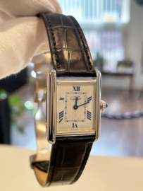 Must de Cartier Tank Quartz White Roman Dial Zilver - Deployant 2416