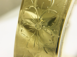 Brede 14 K Gouden Gravé Slaven Armband / Bangle (bewerkt) - 34,07 g
