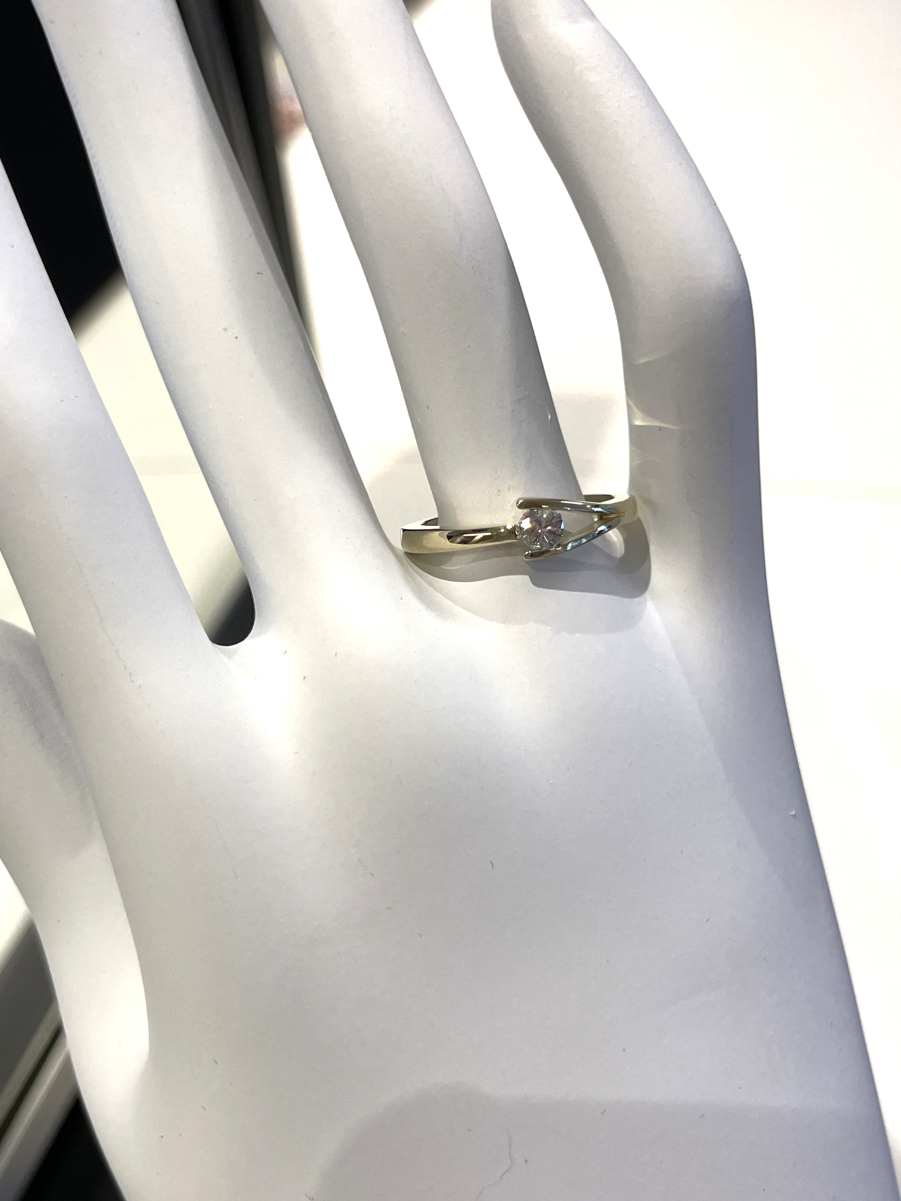 14 Karaat Gouden Fantasie Ring 0.15 ct Briljant Geslepen Diamant G/VS2