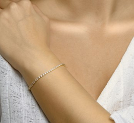 Zilveren Tennisarmband Heldere Zirkonia - 18 cm / 2,5 mm