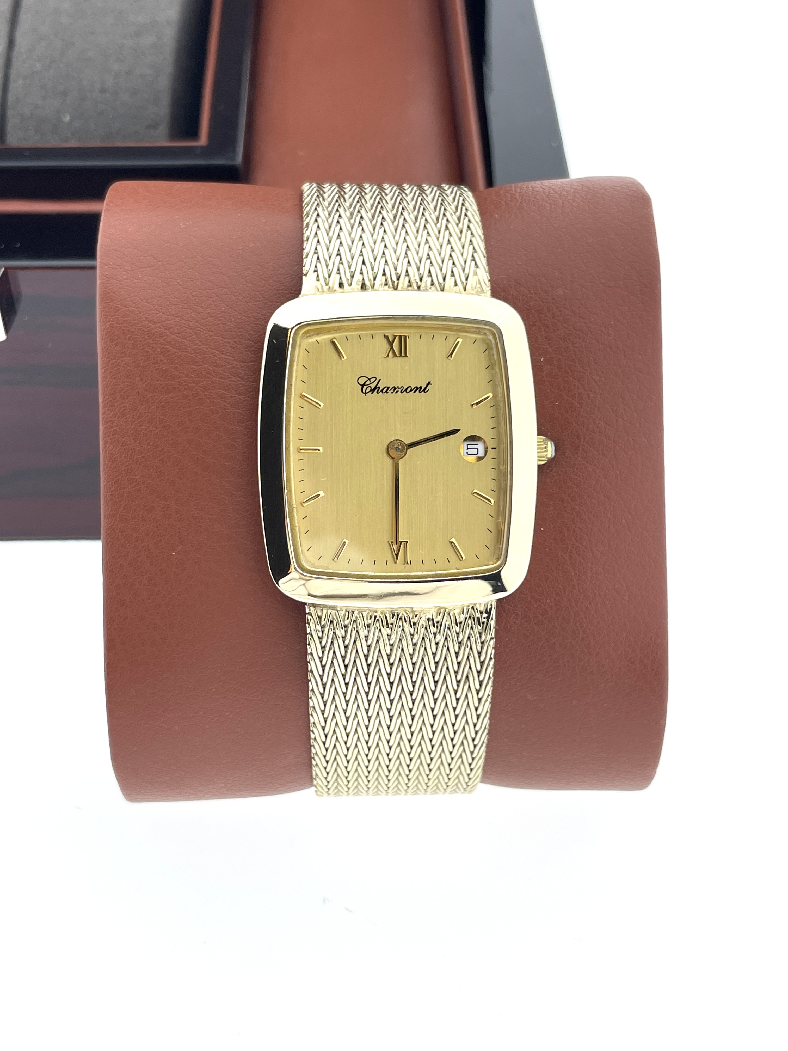 Chamont 14 Karaat Gouden Heren Horloge Quartz Milanese Band Jaren '90