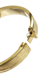 14 Karaat Gouden Brede Gravé Slaven Armband Bangle - 22 g