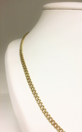 14 K Massief Gouden Gourmet Schakel Ketting  - 23,2 / 55 cm