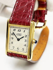 Must de Cartier Tank Quartz Dames Polshorloge Oud Wit Metaliek