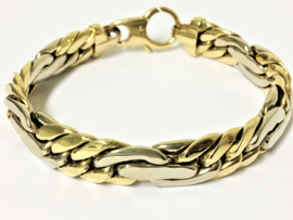 14 K Bicolor Gouden Schakel Armband - 20,5 / 29,58 g