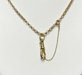 14 K Gouden Sautoir Jasseron Schakel Flexibele Musqueton Sluiting Veiligheidsketting - 85 cm
