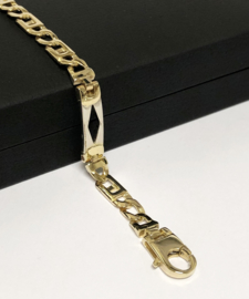 14 K Bicolor Gouden Rolex Schakel Armband - 23,5 cm/ 16,1 g/ 5.5 mm