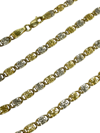 Midas 14 K Bicolor Gouden Fantasie Schakelketting - 60 cm / 3.8 mm